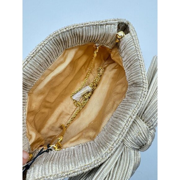 LOEFFLER RANDALL Rayne pleated bow clutch - Gold - Picture 11 of 13
